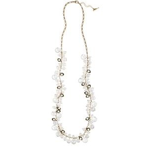 Chloe + Isabel Pearl and Crystal Drops Long Necklace